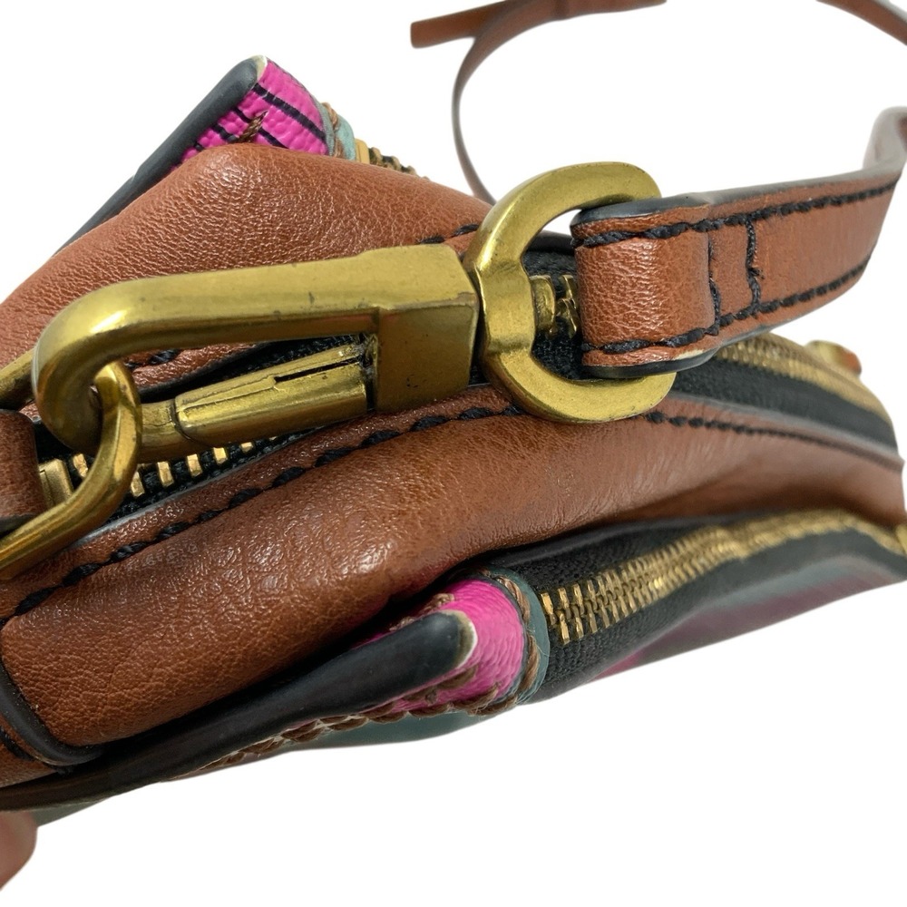 Fossil Crossbody Leather Trim Coated Canvas Chevron Campbell Purse Organize‎ - Picture 7 of 16